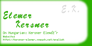 elemer kersner business card